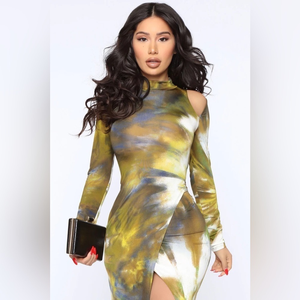 NWT Open front Slit Dress Tie Dye Small - Picture 4 of 5